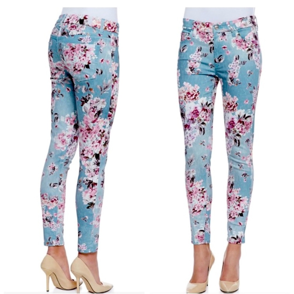 Floral Victorian shabby chic jeans